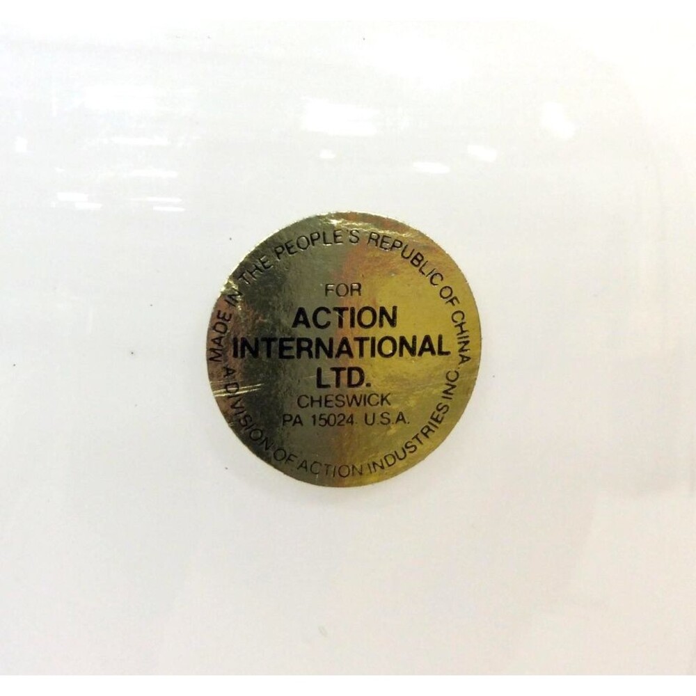 Vintage Action International Ltd. Glass Pitcher White & Red Swirl Pattern - Picture 7 of 7